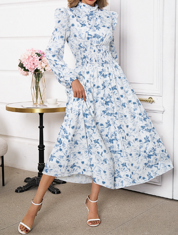 Stacey Floral Print Long Sleeve Dress